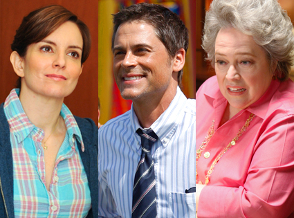 Tina Fey, 30 Rock, Rob Lowe, Parks and Recreation, Kathy Bates, The Office Tina Fey, 30 Rock, Rob Lowe, Parks and Recreation, Kathy Bates, The Office